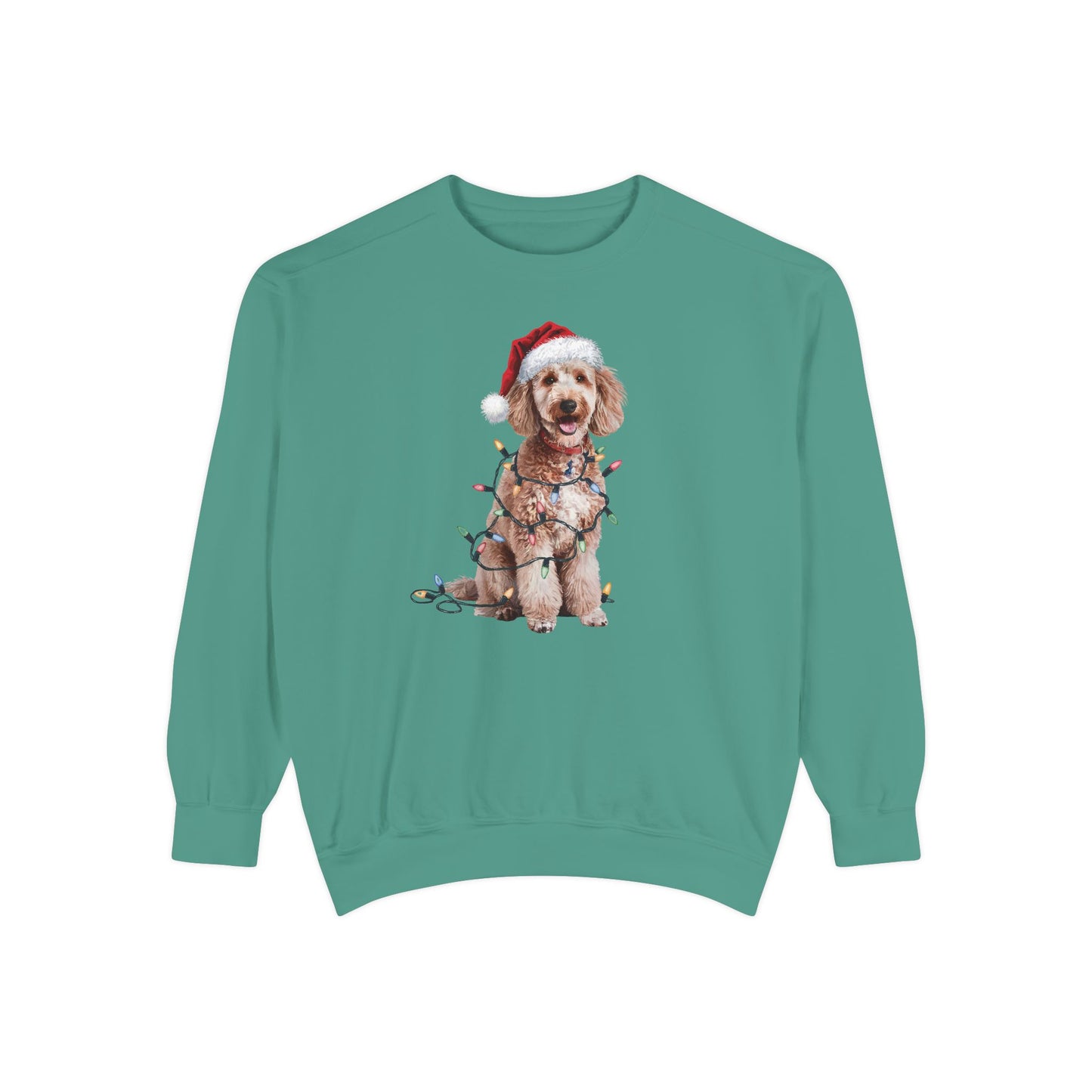 Christmas Poodle Sweatshirt, Christmas Lights Dog Sweatshirt, Christmas Dog, Poodle Mom Sweatshirt, Gift for Dog Lover, Poodle