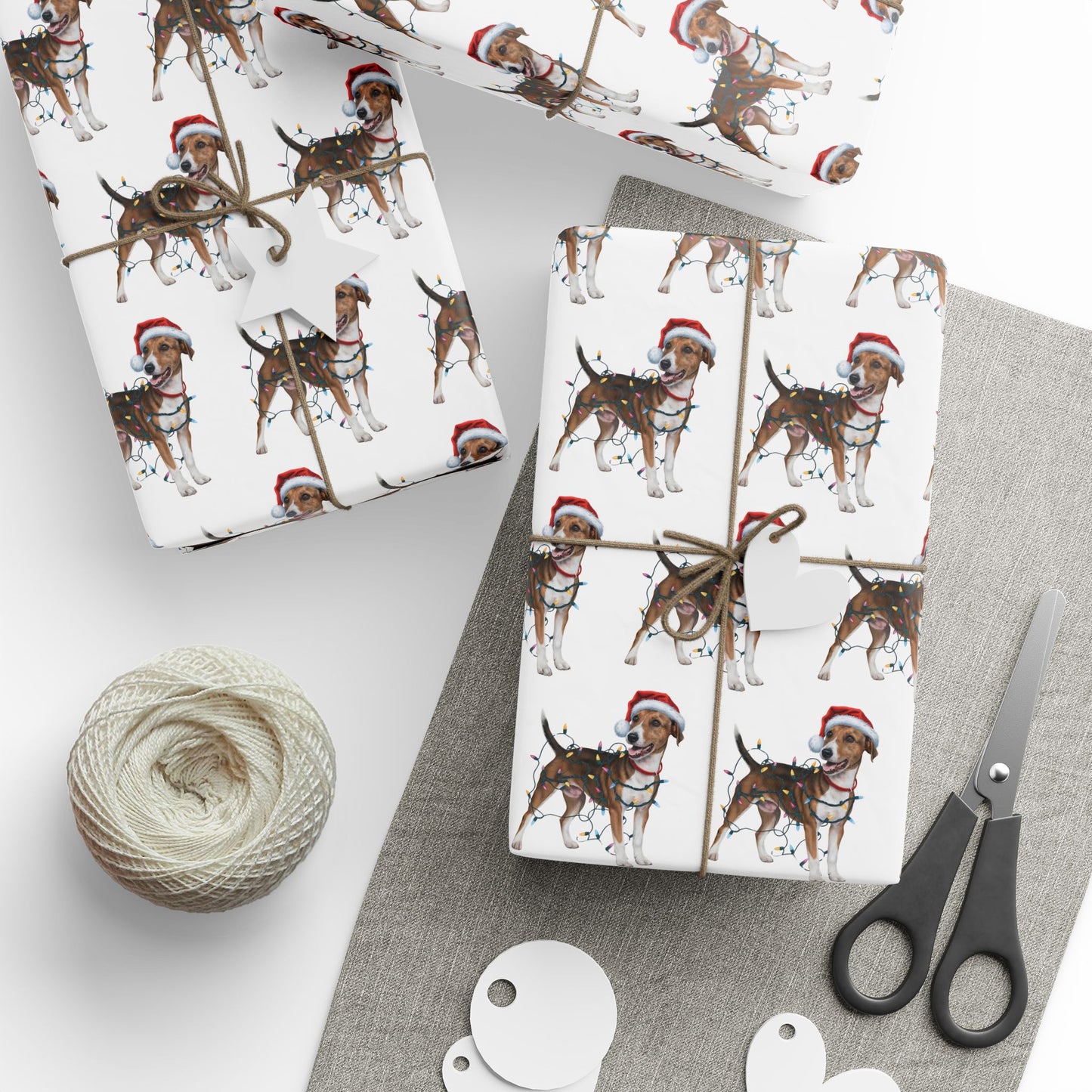 Smooth Fox Terrier Christmas Lights Wrapping Paper
