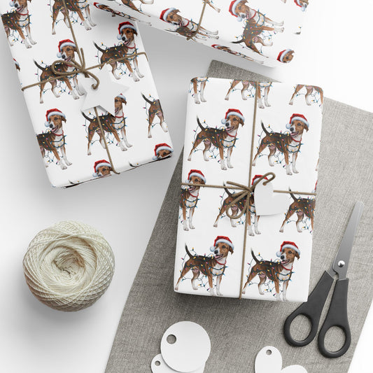 Smooth Fox Terrier Christmas Lights Wrapping Paper