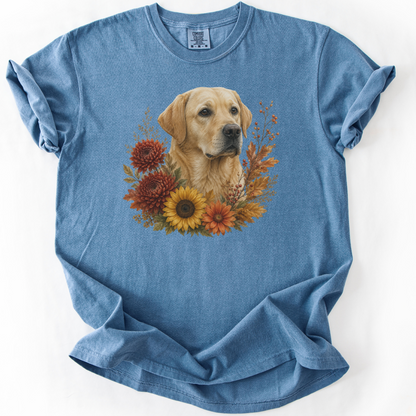 Yellow Labrador Autumn Floral Shirt