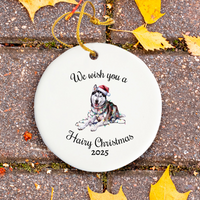 Load image into Gallery viewer, Christmas Siberian Husky Ornament, Christmas Lights Dog Keepsake
