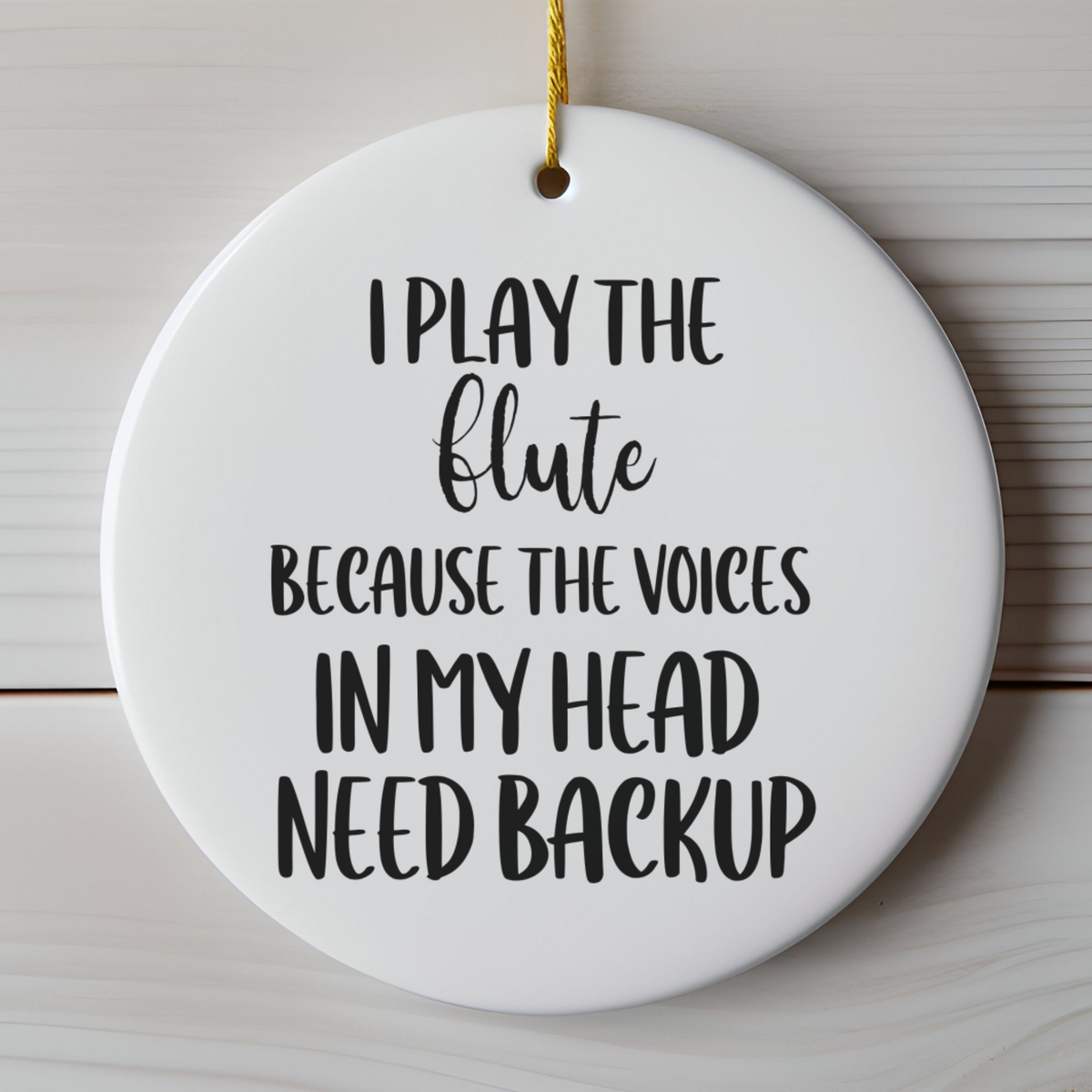 Gift for Flute Player, Ceramic Musician Ornament
