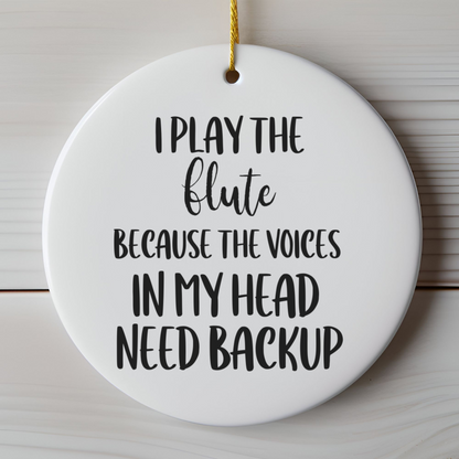 Gift for Flute Player, Ceramic Musician Ornament