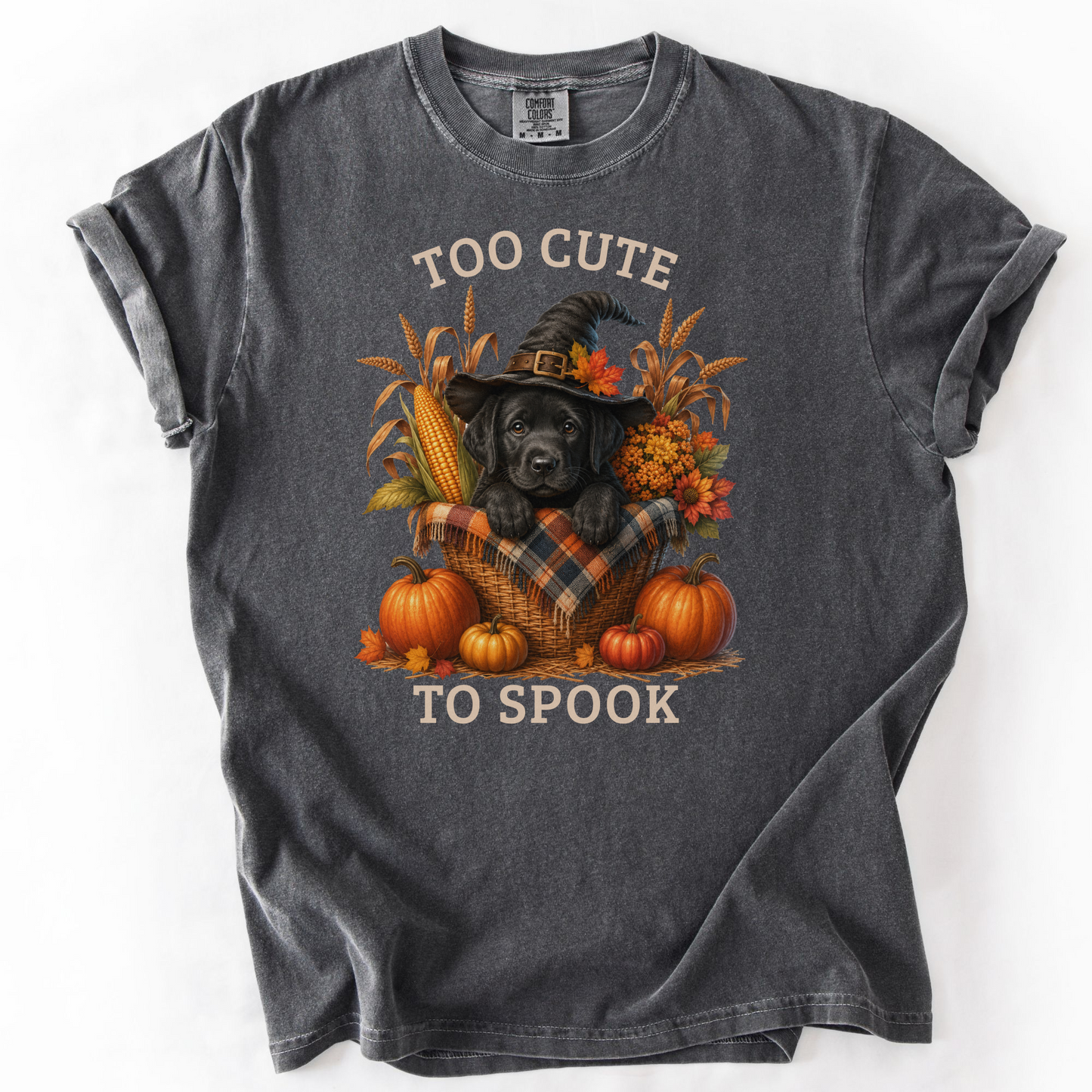 Black Lab Halloween Shirt, Too Cute To Spook Fall Dog Lover Tee