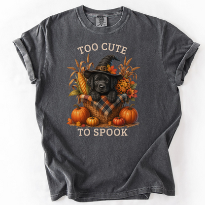 Black Lab Halloween Shirt, Too Cute To Spook Fall Dog Lover Tee
