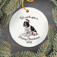 Load image into Gallery viewer, Christmas Black Springer Spaniel Ornament, Christmas Lights Dog Keepsake
