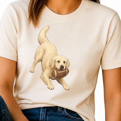 English Cream Golden Retriever Football Shirt