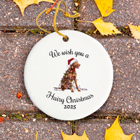 Load image into Gallery viewer, Christmas Vizsla Ornament, Christmas Lights Dog Keepsake
