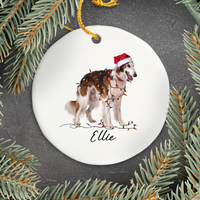 Load image into Gallery viewer, Personalized Borzoi Christmas Lights Ornament

