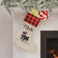 Load image into Gallery viewer, Personalized Black Shiba Inu Christmas Stocking, Holiday Decor Gift for Pet Lovers
