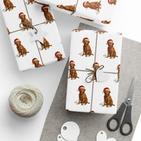 Load image into Gallery viewer, Fox Red Labrador Retriever Christmas Wrapping Paper, Dog Lover Gift Wrap, Holiday Dog Themed Paper, Cute Pet Gift Wrap for Lab Owners
