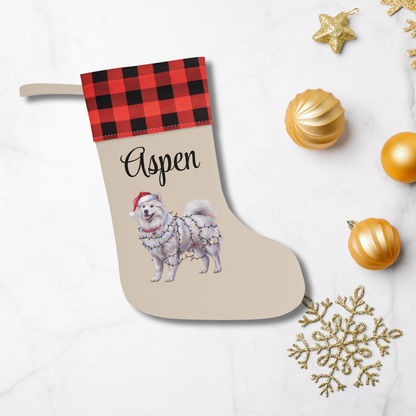 Personalized Samoyed Christmas Stocking, Holiday Decor Gift for Pet Lovers