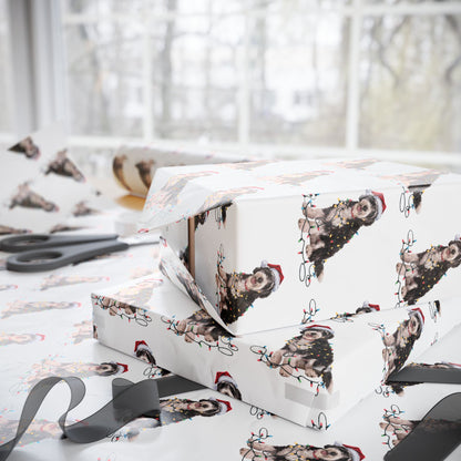 Labradoodle Christmas Lights Wrapping Paper