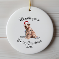 Load image into Gallery viewer, Christmas Soft Coated Wheaten Terrier Ornament, Christmas Lights Dog Keepsake
