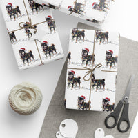 Load image into Gallery viewer, Black Shiba Inu Christmas Lights Wrapping Paper
