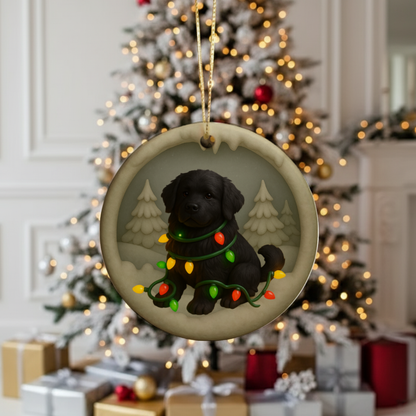 Personalized Black Newfoundland Christmas 3D Clay-Style Dog Keepsake