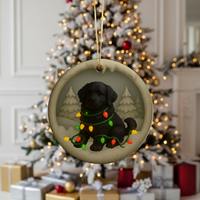 Load image into Gallery viewer, Personalized Black Newfoundland Christmas 3D Clay-Style Dog Keepsake