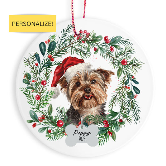 Personalized Yorkshire Terrier Christmas Ornament