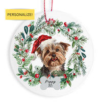 Load image into Gallery viewer, Personalized Yorkshire Terrier Christmas Ornament