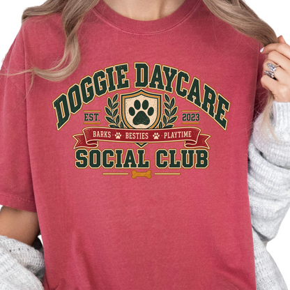 Personalized Dog Daycare Worker Shirt, Doggie Daycare Staff Gift, Social Club Tee