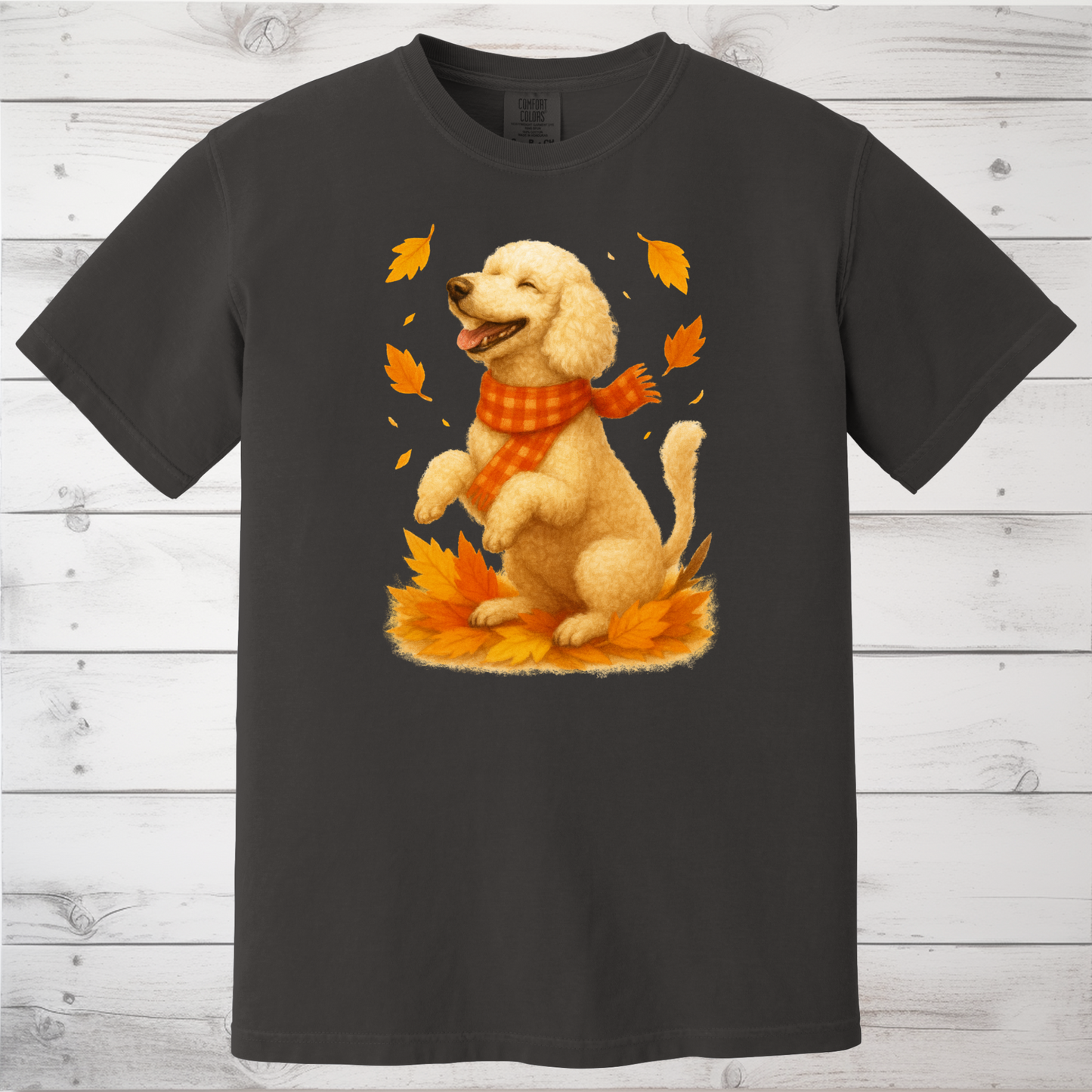 Poodle Autumn Shirt, Cozy Poodle Sweatshirt, Fall Dog Lover Apparel, Poodle Leaves Gift, Cute Dog Clothing, Autumn Vibes Sweatshirt