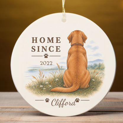 Personalized Fox Red Lab Ornament, Double Sided Labrador Gotcha Day Gift, Custom Dog Keepsake