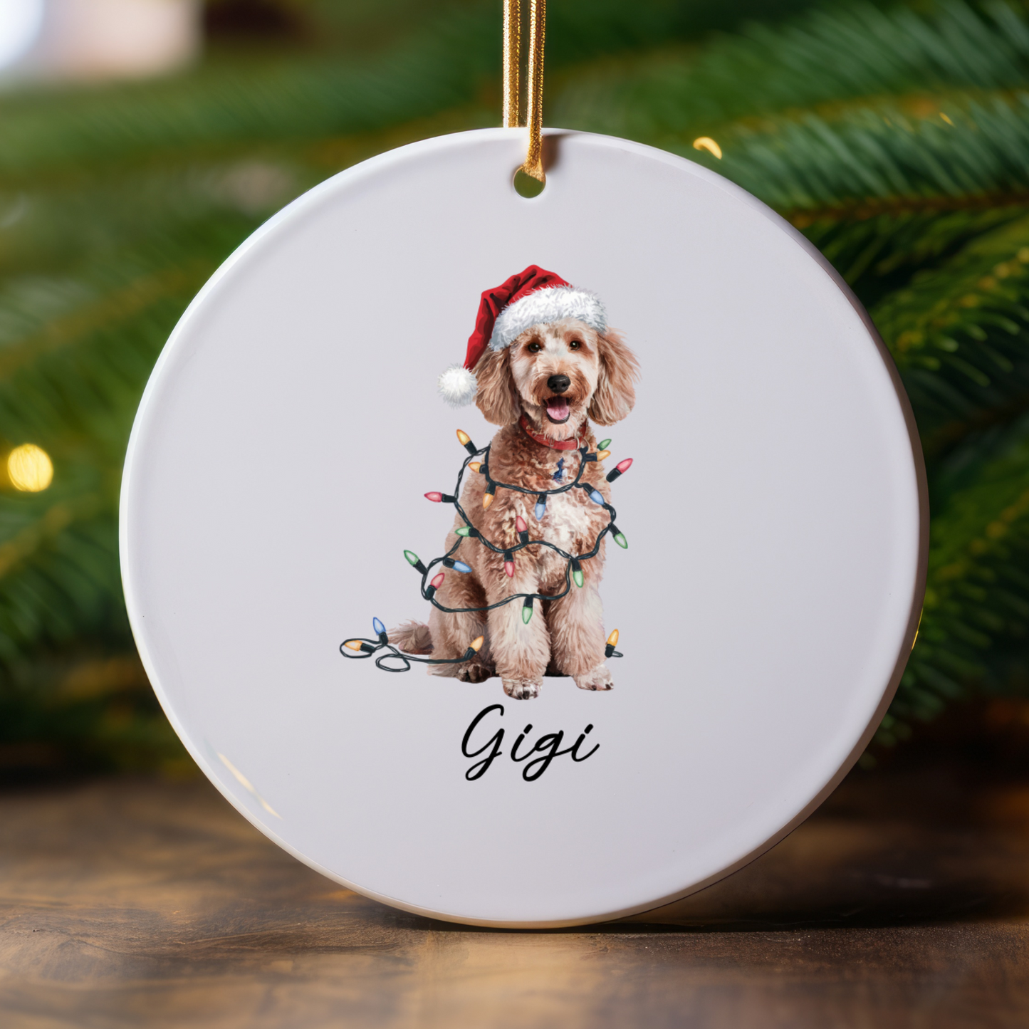 Personalized Poodle Ornament, Custom Ceramic Pet Keepsake