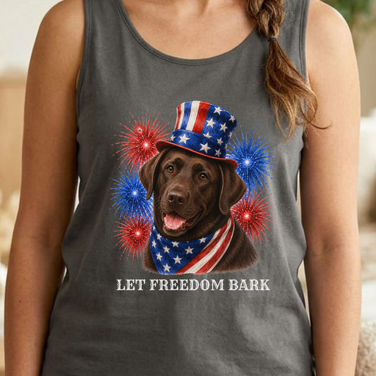 Patriotic Chocolate Lab Tank Top