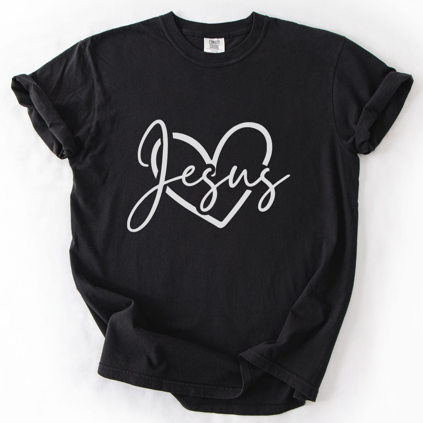 Jesus Heart Shirt, Christian Faith Tee, Minimalist Comfort Colors Gospel Shirt