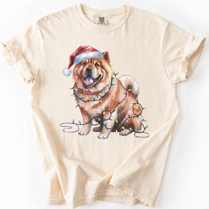 Christmas Chow Chow Shirt, Christmas Lights Dog Tee, Christmas Dog Tee, Chow Chow Mom Tshirt, Gift for Dog Lover, Chow Chow