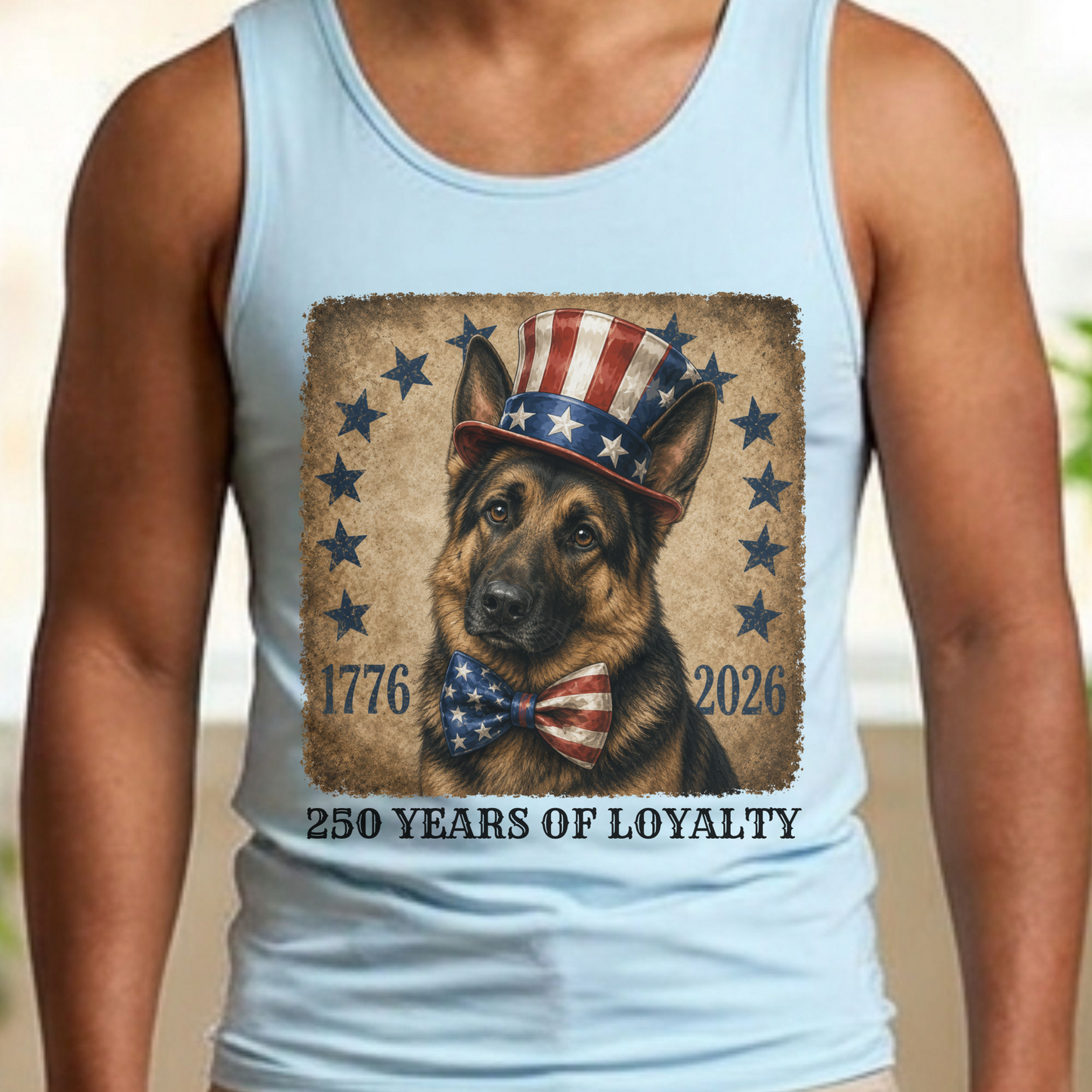 German Shepherd Patriotic Tank Top, 250 Years of Loyalty