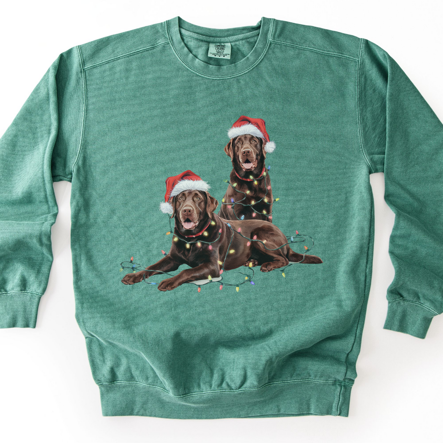Chocolate Labs Christmas Lights Sweatshirt
