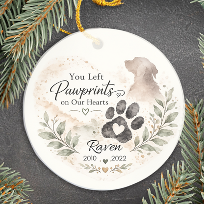 Personalized Pet Memorial Ornament, Custom Dog Loss Christmas Keepsake Gift