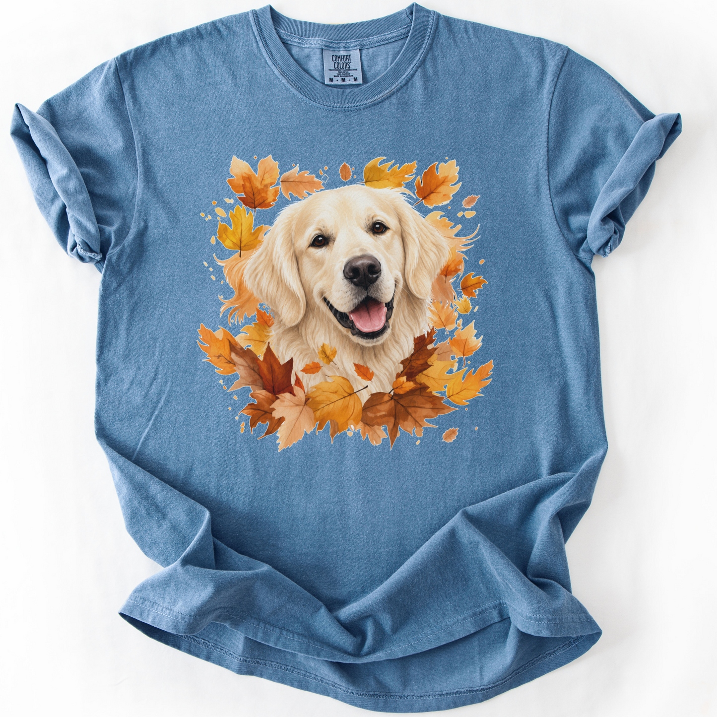 English Cream Golden Retriever Fall Shirt, Autumn Dog Mom Comfort Colors Tee