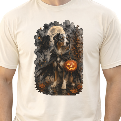 Australian Shepherd Headless Horseman Inspired Halloween Comfort Colors Shirt