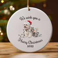 Load image into Gallery viewer, Bichon Frise Christmas Ornament, Personalized Ceramic Keepsake
