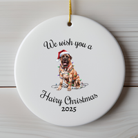 Load image into Gallery viewer, Christmas Mastiff Ornament, Christmas Lights Dog Keepsake
