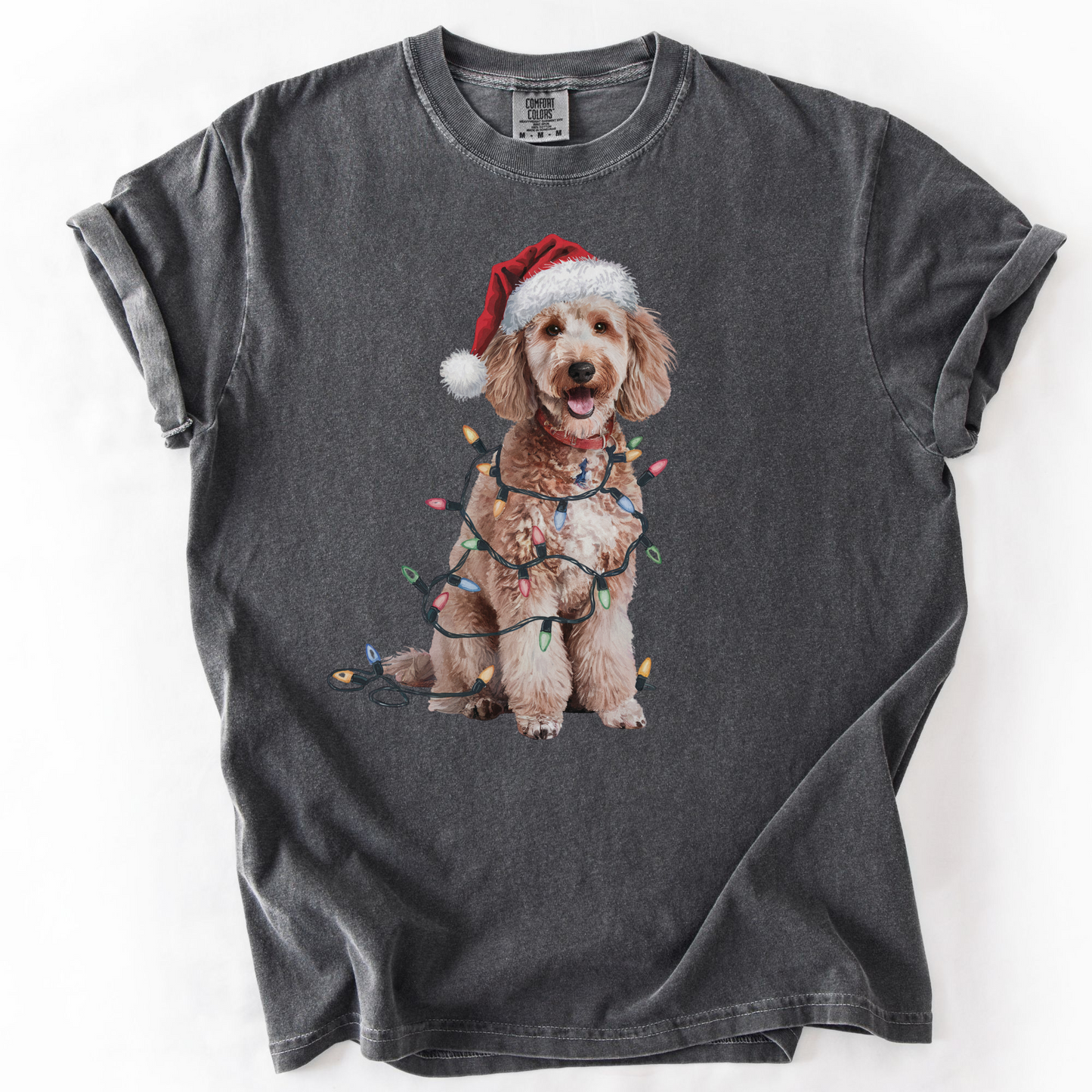 Christmas Poodle Shirt, Christmas Lights Dog Tee, Christmas Dog Tee, Poodle Mom Tshirt, Gift for Dog Lover, Poodle