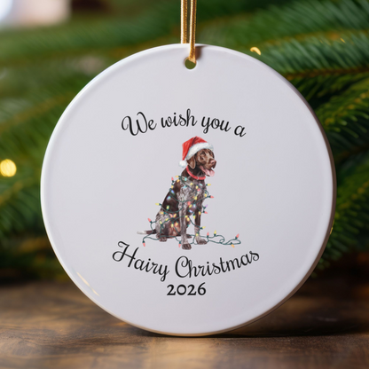 Christmas German Shorthaired Pointer Ornament, Christmas Lights Dog Keepsake
