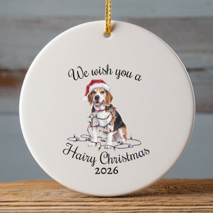 Christmas Beagle Ornament, Beagle Mom, Christmas Lights Dog Keepsake, Christmas Dog, Gift For Dog Lover, Beagle