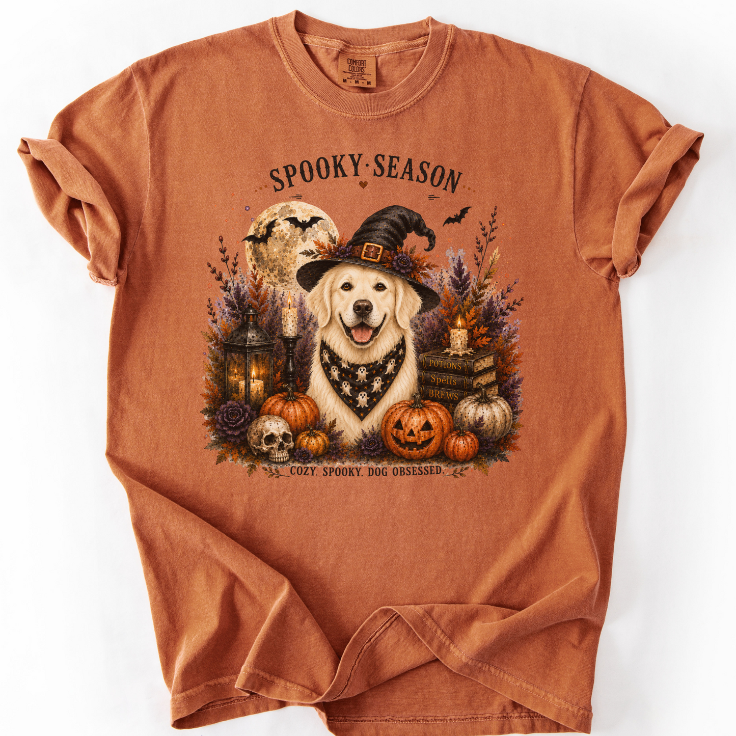English Cream Golden Retriever Spooky Season Dog Mom Halloween Shirt