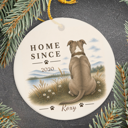 Personalized Pit Bull Ornament, Double Sided Gotcha Day Gift, Custom Dog Keepsake