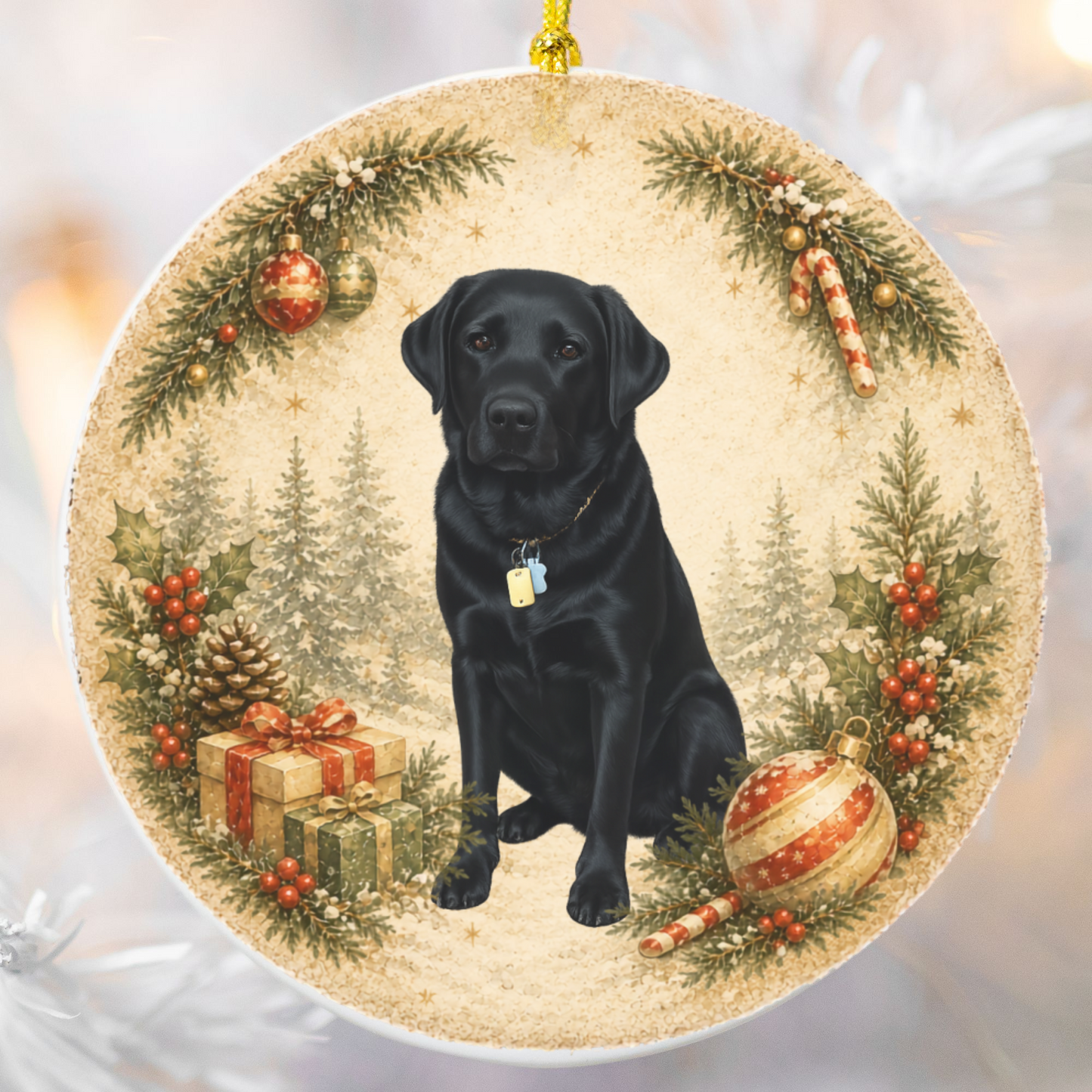Personalized Dog Photo Christmas Ornament, Custom Pet Memorial Gift