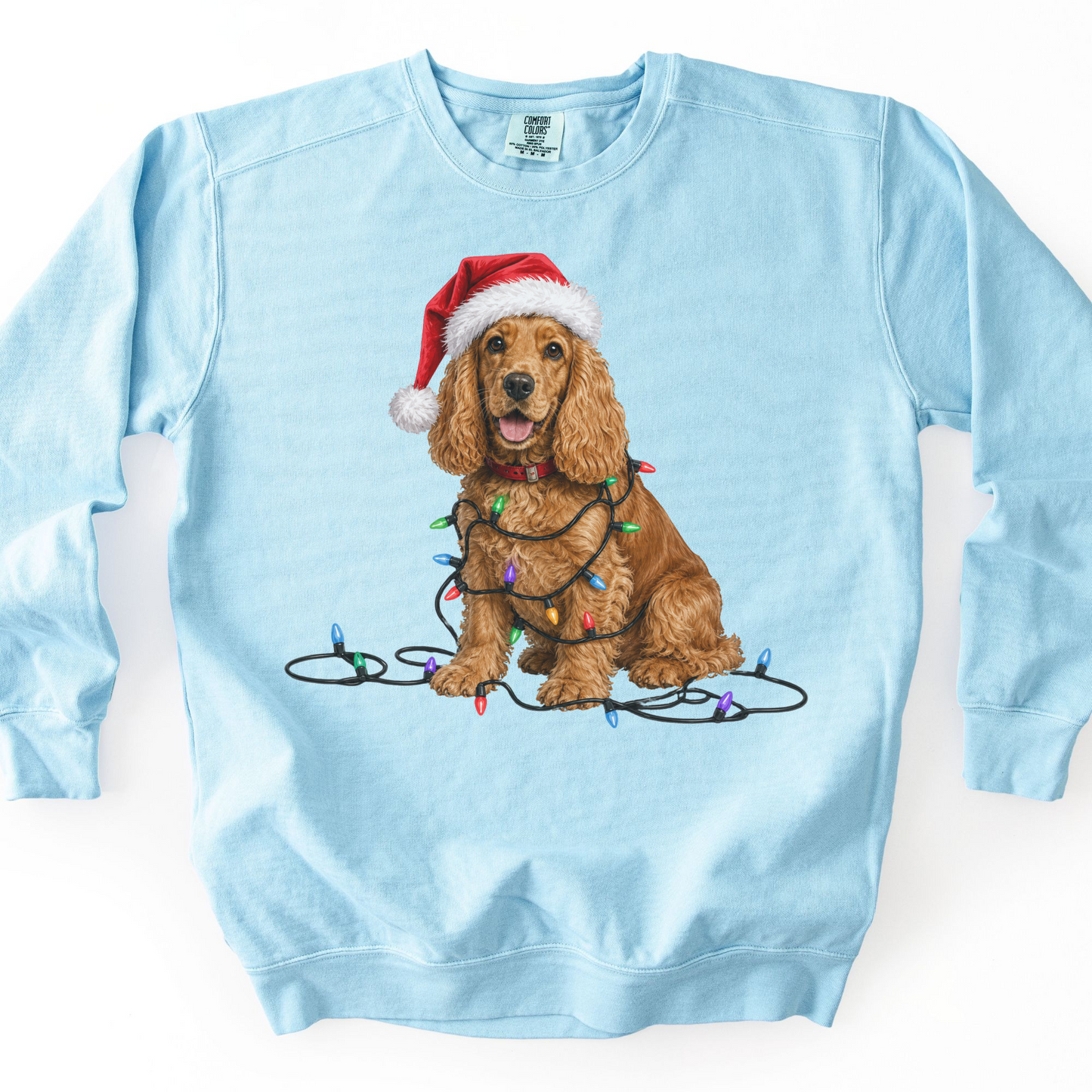 Cocker Spaniel Christmas Lights Sweatshirt