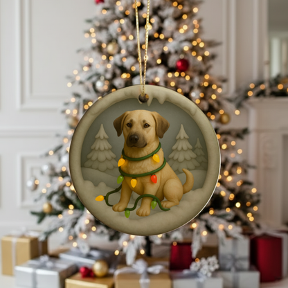Personalized Anatolian Shepherd Christmas Ornament, Custom Dog with Holiday Lights Keepsake