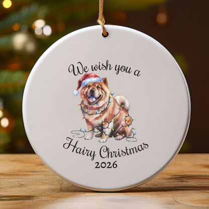 Christmas Chow Chow Ornament, Christmas Lights Dog Keepsake