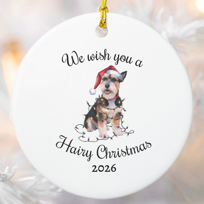 Christmas Norfolk Terrier Ornament, Christmas Lights Dog Keepsake