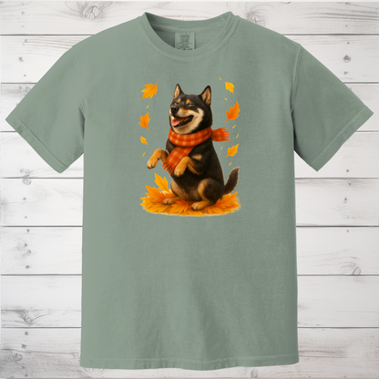 Shiba Inu Autumn Shirt, Cozy Dog Sweatshirt, Fall Shiba Lover Gift, Cute Pet Apparel, Autumn Leaves T-shirt, Dog Lover Clothing