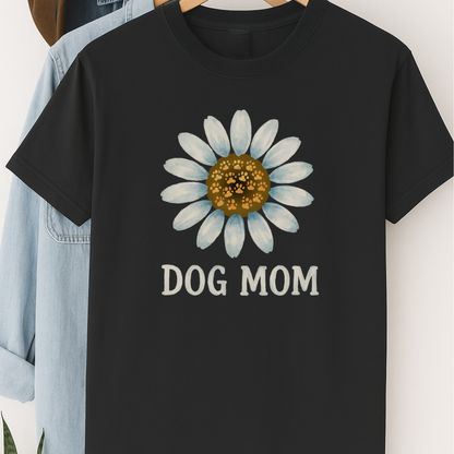 Dog Mom Shirt with Paw Print Flower Cute Pet Lover Tee Dog Mama Gift Floral Dog Mom T-Shirt Dog Mothers Day T-Shirt