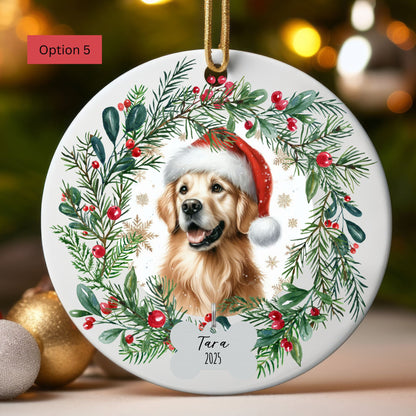 Personalized Golden Retriever Christmas Ornament